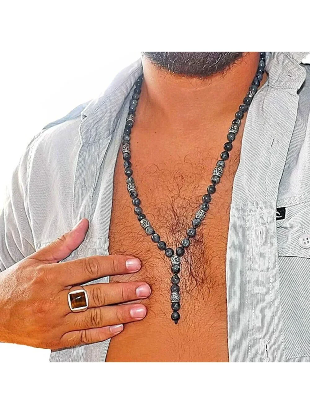Men's Labradorite Necklace 26